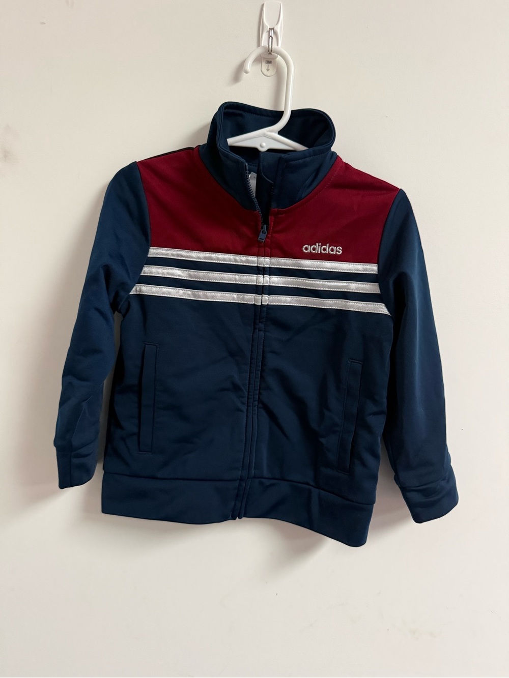 adidas Navy and Burgundy Athletic Zip Jacket